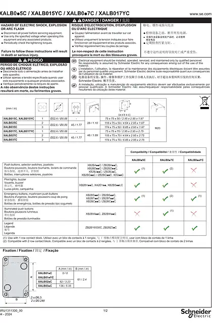 schneider施耐德XALB0_5C _ XALB015YC _ XALB0_7C _ XALB017YC_ 说明书